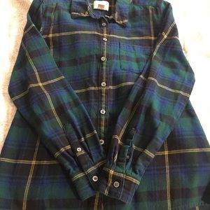 Bass green and blue Plaid flannel shirt.
